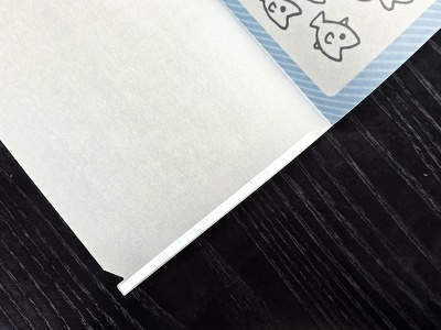 塗り絵紙ファイル 両面テープ見本